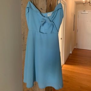 Crystal blue/baby blue front tie summer dress